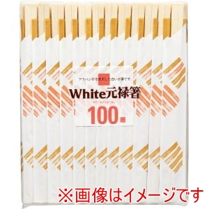 やなぎプロダクツ やなぎ ホワイトアスペン 元禄箸 100膳 W-002