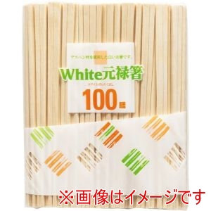 やなぎプロダクツ やなぎ ホワイトアスペン 元禄箸 裸 100膳 W-003