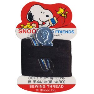 ミササ ミササ スヌーピー コットン手縫糸 細 黒 2310