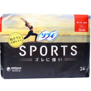 ユニチャーム Unicharm ユニチャーム ソフィ SPORTS 26cm 羽なし 24枚