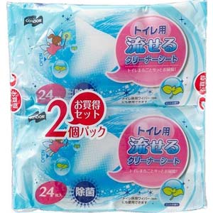 山崎産業 コンドル CONDOR コンドル 流せるトイレクリーナーシート 24枚入ｘ2 48枚 山崎産業