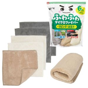 レック LEC レック 激落ちくんリビング 洗面おそうじパックふわふわマイクロファイバー 6枚入り S01506