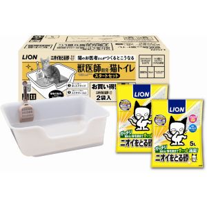ライオン商事 LION PET ライオン 獣医師開発 ニオイをとる砂専用 猫トイレ スタートセット