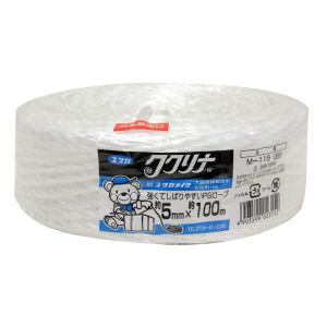 ユタカメイク Yutaka PSロープ ホワイト 5mm×100M M-115