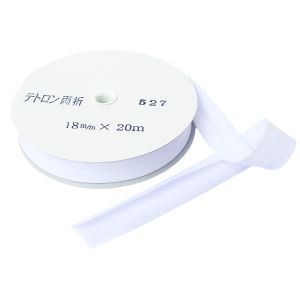 渡辺布帛工業 アサヒ アサヒ バイアステープ テトロンワイドバイアス 両折 巾18mm巾×20m巻 白 Col.527  FTB18-527-20