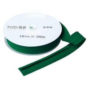 渡辺布帛工業 アサヒ アサヒ バイアステープ テトロンワイドバイアス 両折 巾18mm巾×20m巻 モエギ Col.530  FTB18-530-20
