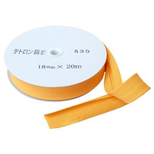 渡辺布帛工業 アサヒ アサヒ バイアステープ テトロンワイドバイアス 両折 巾18mm巾×20m巻 ゴールド Col.535  FTB18-535-20