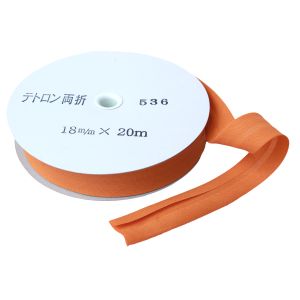 渡辺布帛工業 アサヒ アサヒ バイアステープ テトロンワイドバイアス 両折 巾18mm巾×20m巻 キン茶 Col.536  FTB18-536-20