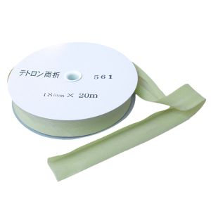 渡辺布帛工業 アサヒ アサヒ バイアステープ テトロンワイドバイアス 両折 巾18mm巾×20m巻 ワカクサ Col.561  FTB18-561-20