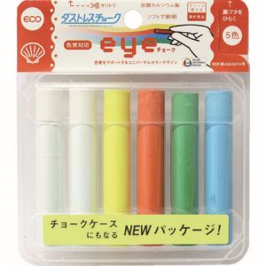 日本理化学 キットパス ダストレス DCI-6-5C EYEチョーク 6本入 5色