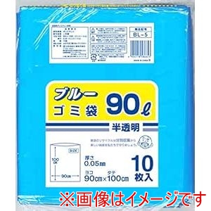 日本技研工業 日本技研工業 BL-5半透明ポリ袋 ブルー 90L 10枚