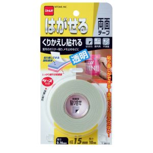 ニトムズ Nitto ニトムズ T3810 貼り直し自在両面テープ 透明 15mm×10M