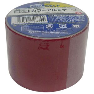 ニトムズ Nitto ニトムズ J3774 プロセルフ 識別用アルミテープ 赤 50mmx2m