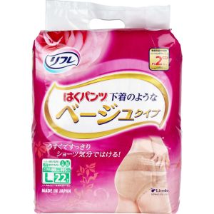 リブドゥ リブドゥ リフレ はくパンツ 下着のようなベージュタイプ Lサイズ 22枚