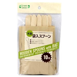大和物産 大和物産 グリーンセレクト 木製袋入 スプーン 10本