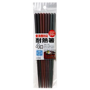 大和物産 大和物産 食洗機対応 耐熱箸 4膳