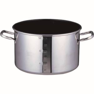 遠藤商事 TKG TKG SA パワー デンジ アルファ 半寸胴鍋 33cm 蓋無 目盛付 AHV9305 遠藤商事