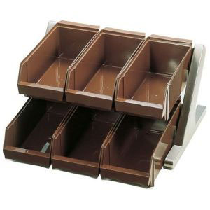 遠藤商事 TKG TKG SA 18-8 デラックス オーガナイザー 2段3列 6個入 ブラウン EOC033 遠藤商事