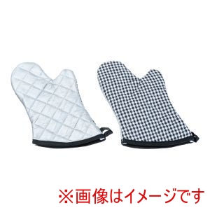 遠藤商事 TKG TKG チェック布製オーブンミット ブラック 左右1組 遠藤商事