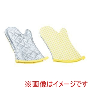 遠藤商事 TKG TKG チェック布製オーブンミット イエロー 左右1組 遠藤商事