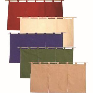 遠藤商事 TKG TKG 半間のれん 綿麻無地 001-02 ボルドー YHV0201 遠藤商事