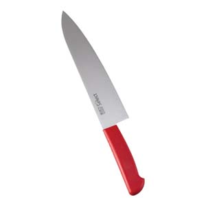 関兼次刃物 関兼次刃物 カラーセレクト 牛刀 両刃 24cm レッド 3016-RD
