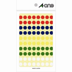 エーワン Aone エーワン 07014 カラーラベル9mm丸 アソート 11枚入