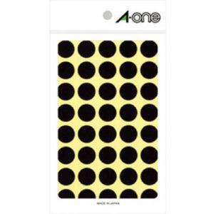 エーワン Aone エーワン 7029 カラーラベル 丸型 15mmΦ 黒