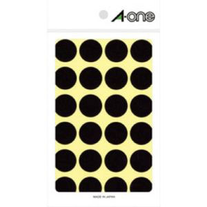 エーワン Aone エーワン 7049 カラーラベル 丸型 20mmΦ 黒