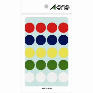 エーワン Aone エーワン 07054 カラーラベル20mm丸 アソート 11枚入