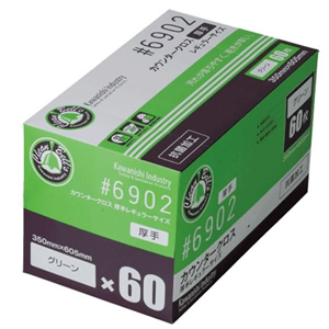 川西工業 川西工業 6902 カウンタークロス 厚手レギュラー グリーン 60枚入