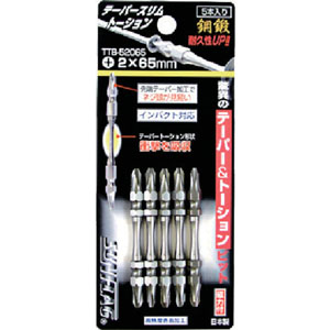 新亀製作所 サンフラッグ SUNFLAG サンフラッグ TTB-52065 テーパースリムトーションビット5本組 2X65 新亀製作所 SUNFLAG