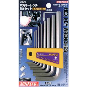 新亀製作所 サンフラッグ SUNFLAG サンフラッグ 3208 六角レンチセットショート8本組 新亀製作所 SUNFLAG