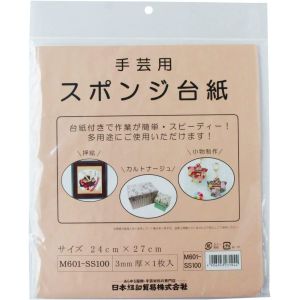 パナミ  Panami パナミ スポンジシート 台紙付き 24×27cm×厚み3mm 1枚入 白 Panami M601-SS100 タカギ繊維