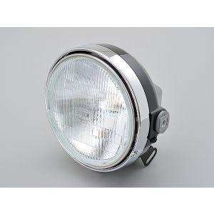 デイトナ DAYTONA デイトナ 22713 シングル ヘッドライト本体 H4-φ184×φ153 ブラック リム クロームメッキ DAYTONA