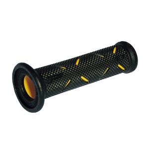 デイトナ DAYTONA デイトナ 98039 PRO-GRIP スーパーバイクグリップ717　耐震GEL　122mm　貫通　ブラック/イエロー DAYTONA