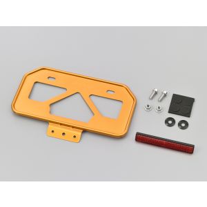 デイトナ DAYTONA デイトナ 17667 軽量ナンバープレートホルダー リフレクター付き ゴールド Mサイズ 原付用山型 DAYTONA