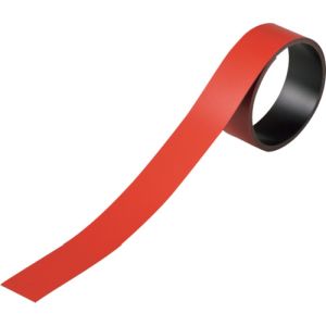 日本緑十字社 緑十字 312044 テープ状カラーマグネット 赤 マグネ25R 25mm幅×1m×0.8mm 片面磁力