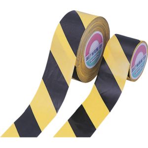 日本緑十字社 緑十字 147011 バリケードテープ 標識テープ 黄/黒 BT-755 75mm 幅×50m 非粘着