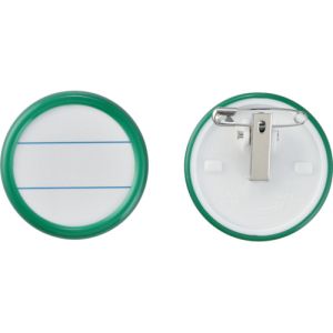 日本緑十字社 緑十字 298512 丸型名札 緑 丸名札-500G 50mm Φ 表示スペース40mm Φ 両用クリップ付