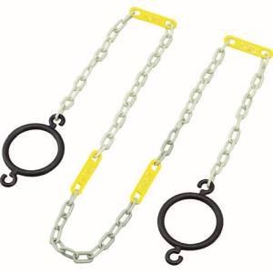 日本緑十字社 緑十字 284045 コーン用高輝度蓄光プラスチックチェーン リング付 立入禁止札付 CHB-S-YL 長さ2m