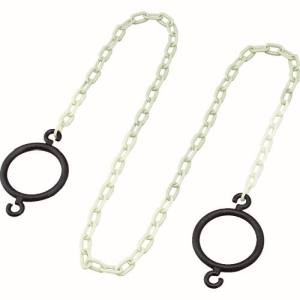 日本緑十字社 緑十字 284046 コーン用高輝度蓄光プラスチックチェーン リング付 CHB-FL 長さ2m PE