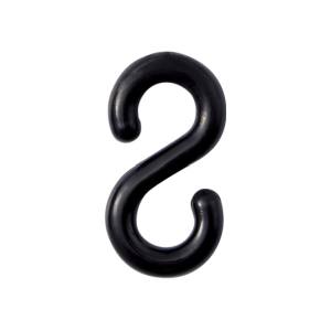日本緑十字社 緑十字 284127 S字フック 黒 PF-6BK 線径6mm Φ 21×39.5mm 2個組 樹脂製
