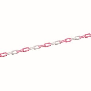 日本緑十字社 緑十字 284163 プラスチックチェーン ピンク/ホワイト PTS-730PW 長さ:30m 線径:7mmΦ ポリエチレン メーカー直送 代引 北海道沖縄離島不可