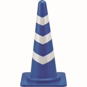 日本緑十字社 緑十字 116113 カラーコーン 青/白反射シート SRC-1BL 高さ:700mm ベース:385mm角 反射タイプ ポリエチレン製 メーカー直送 代引 北海道沖縄離島不可