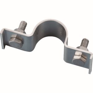 日本緑十字社 緑十字 137801 平リブ用取付金具 丸型ポール/片面表示用 金具381U-S 適合ポール径 38.1mm Φ アルミ製