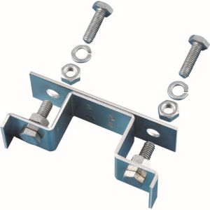 日本緑十字社 緑十字 137807 平リブ用取付金具 角型ポール/両面表示用 金具500K-W 適合ポール径:50×50mm アルミ製