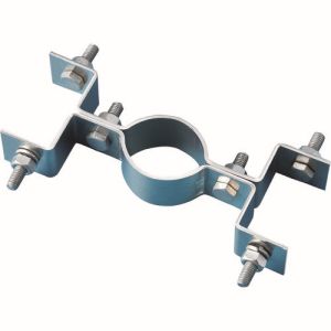 日本緑十字社 緑十字 137804 平リブ用取付金具 丸型ポール/両面表示用 金具605U-W 適合ポール径 60.5mm Φ アルミ製