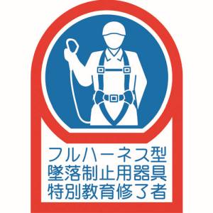 日本緑十字社 緑十字 233128 ヘルメット用ステッカー フルハーネス型墜落制止用器具特別教育修了者 HL-128 35×25mm 10枚組 オレフィン
