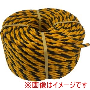 緑十字 緑十字 285005 トラロープ 標識ロープ 黄/黒 9mm ×100m ポリエチレン